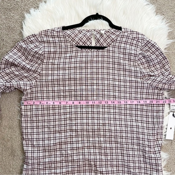 New Treasure & Bond Nordstrom Linen Blend Blouse in Wickwillow Plaid - Picture 7 of 9